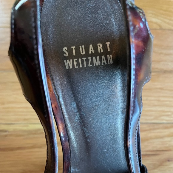 Stuart Weitzman Cognac Peep-toe Slingbacks - Picture 9 of 11